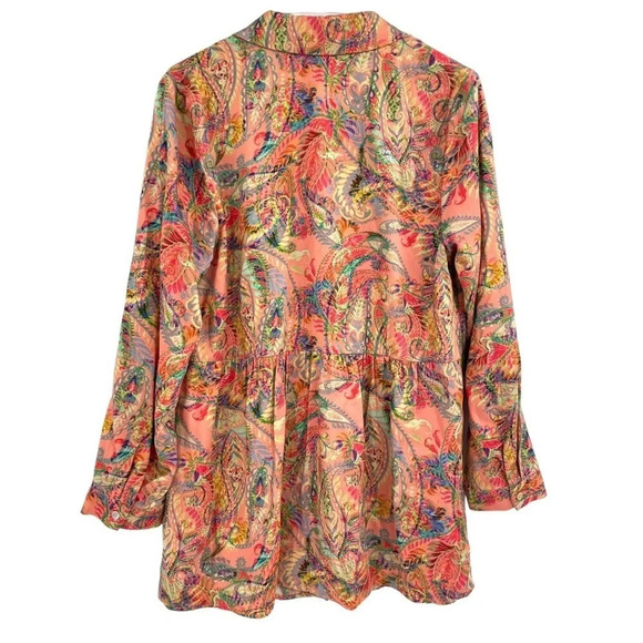 Soft Surroundings Laia Paisley Pattern Rayon Blouse Tunic Small - Picture 3 of 10